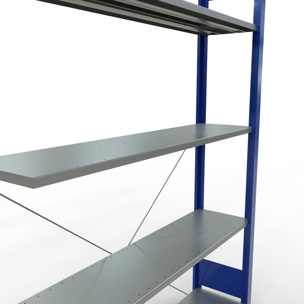 Legbordrek SCHULTE inhaaksysteem, aanbouwelement, schapbelasting 150 kg, gentiaanblauw/verzinkt, h x b x d 2.000 x 1.300 x 300 mm Productafbeelding nr. 5: Legbordrek SCHULTE inhaaksysteem, aanbouwelement, schapbelasting 150 kg, gentiaanblauw/verzinkt, h x b x d 2.000 x 1.300 x 300 mm