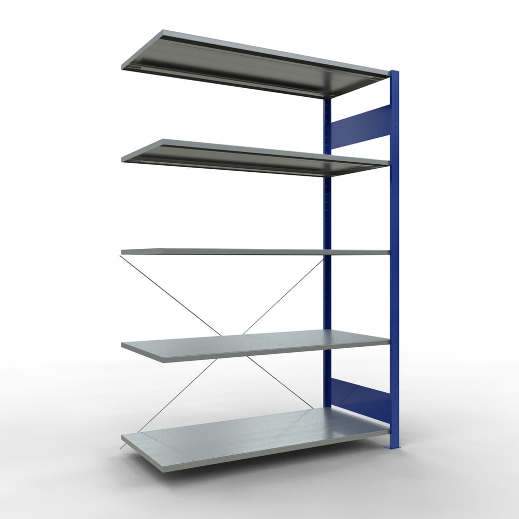 Product afbeelding: Legbordrek SCHULTE steeksysteem, AE, VL 150 kg, gentiaanblauw / verzinkt, hxbxd 2.000 x 1.300 x 600 mm