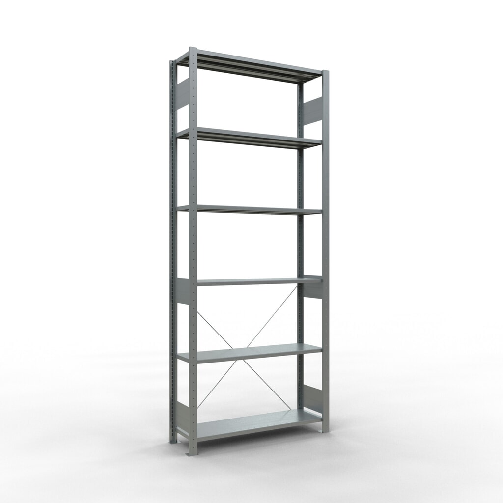 Legbordrek SCHULTE, verzinkt, vaklast 150 kg, hxbxd 2.500 x 1.060 x 336 mm Productafbeelding nr. 1: Legbordrek SCHULTE, verzinkt, vaklast 150 kg, hxbxd 2.500 x 1.060 x 336 mm
