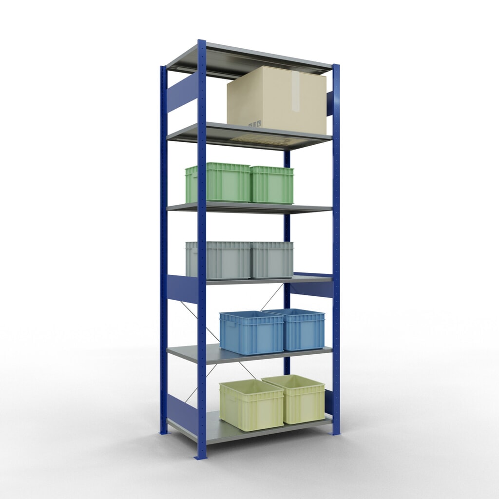 Legbordrek SCHULTE, gentiaanblauw / verzinkt, vaklast 150 kg, hxbxd 2.500 x 1.060 x 636 mm Productafbeelding nr. 4: Legbordrek SCHULTE, gentiaanblauw / verzinkt, vaklast 150 kg, hxbxd 2.500 x 1.060 x 636 mm