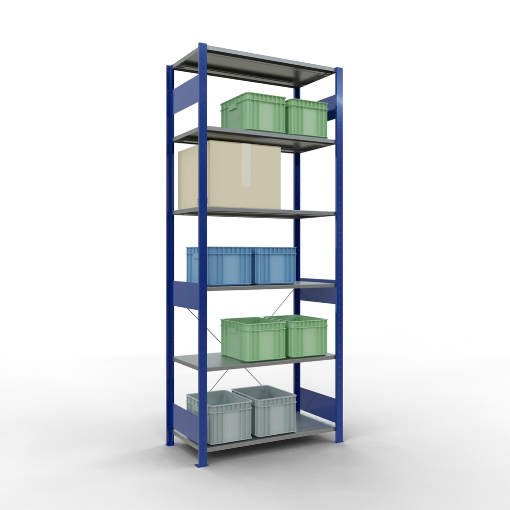 Legbordrek SCHULTE, gentiaanblauw / verzinkt, vaklast 150 kg, hxbxd 2.500 x 1.060 x 536 mm Productafbeelding nr. 4: Legbordrek SCHULTE, gentiaanblauw / verzinkt, vaklast 150 kg, hxbxd 2.500 x 1.060 x 536 mm