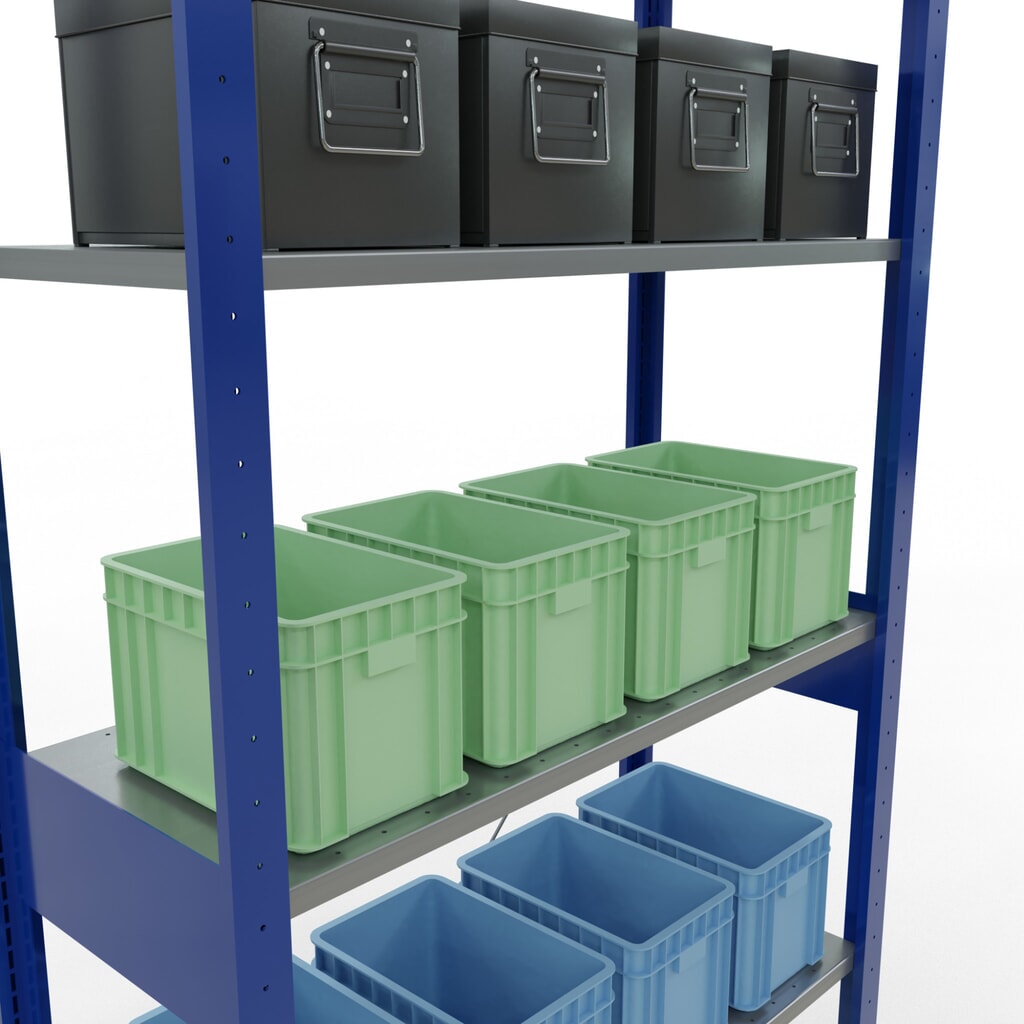 Productafbeelding nr. 3: Legbordrek SCHULTE, gentiaanblauw / verzinkt, vaklast 150 kg, hxbxd 2.500 x 1.060 x 436 mm