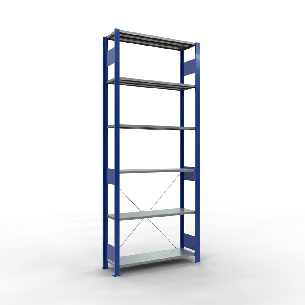 Legbordrek SCHULTE, gentiaanblauw / verzinkt, vaklast 150 kg, hxbxd 2.500 x 1.060 x 336 mm Product afbeelding: Legbordrek SCHULTE, gentiaanblauw / verzinkt, vaklast 150 kg, hxbxd 2.500 x 1.060 x 336 mm