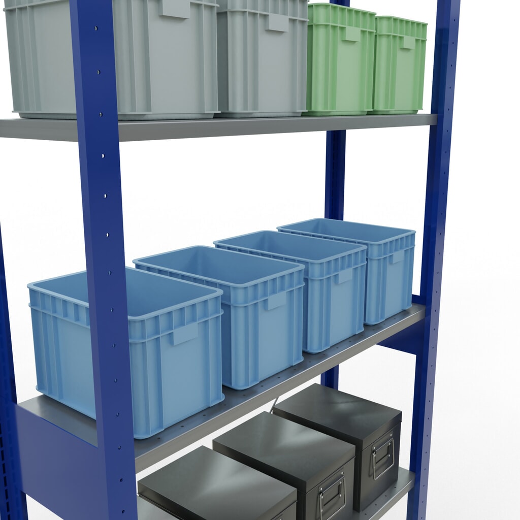 Productafbeelding nr. 3: Legbordrek SCHULTE, gentiaanblauw / verzinkt, vaklast 150 kg, hxbxd 2.500 x 1.060 x 336 mm