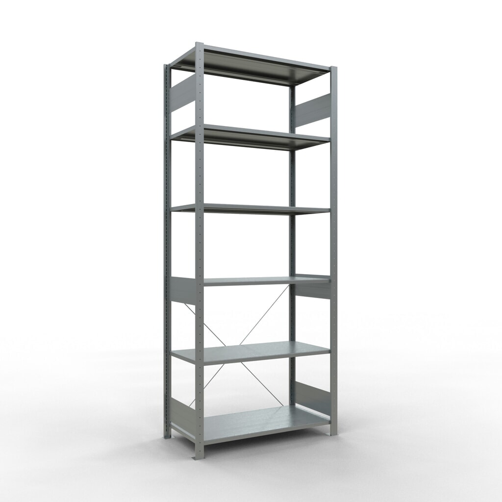 Legbordrek SCHULTE, verzinkt, vaklast 150 kg, hxbxd 2.500 x 1.060 x 536 mm Product afbeelding: Legbordrek SCHULTE, verzinkt, vaklast 150 kg, hxbxd 2.500 x 1.060 x 536 mm