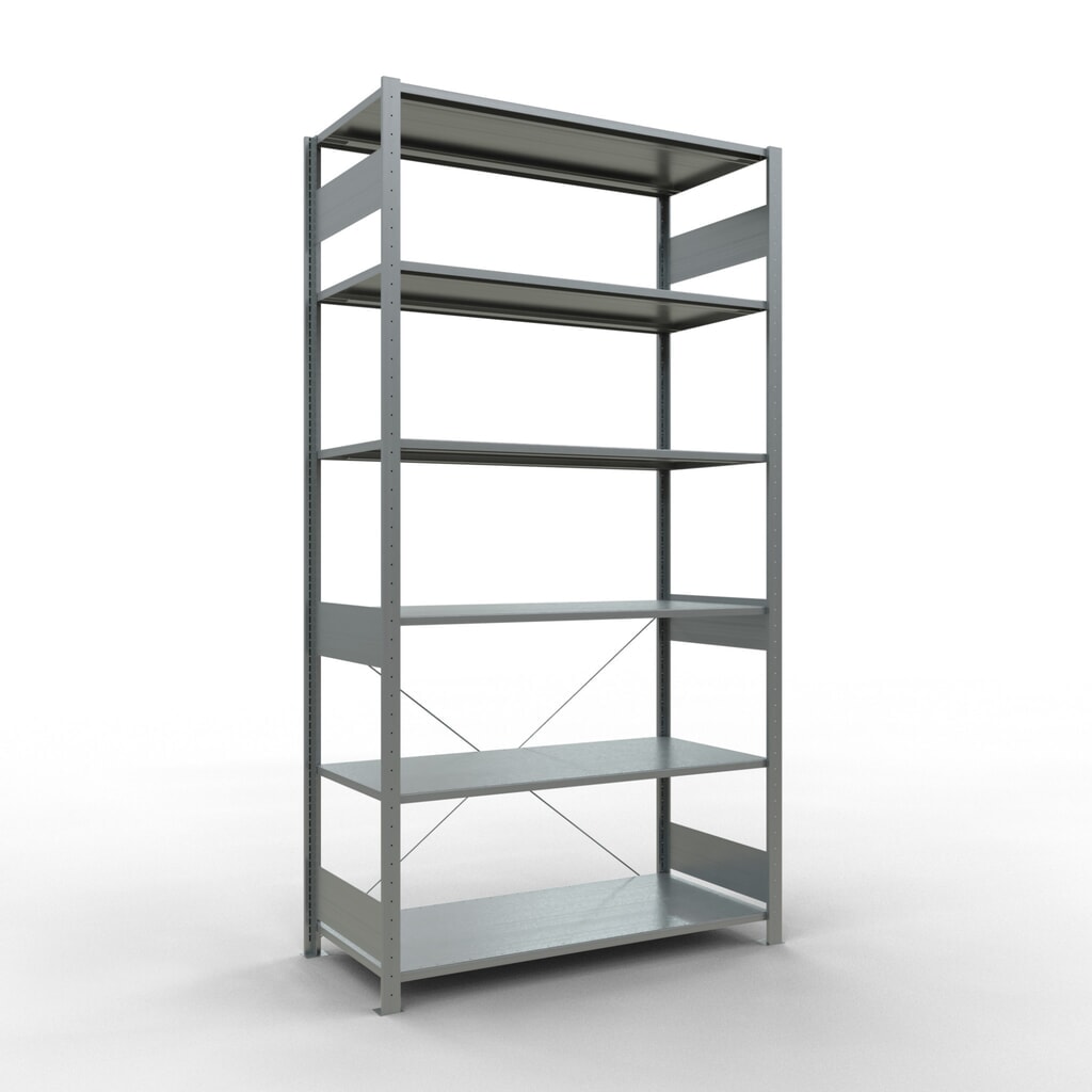 Legbordrek SCHULTE, verzinkt, vaklast 150 kg, hxbxd 2.500 x 1.360 x 636 mm Product afbeelding: Legbordrek SCHULTE, verzinkt, vaklast 150 kg, hxbxd 2.500 x 1.360 x 636 mm