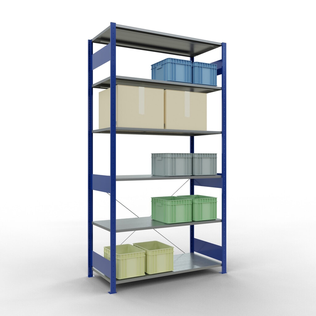 Productafbeelding nr. 3: Legbordrek SCHULTE, gentiaanblauw / verzinkt, vaklast 150 kg, hxbxd 2.500 x 1.360 x 636 mm