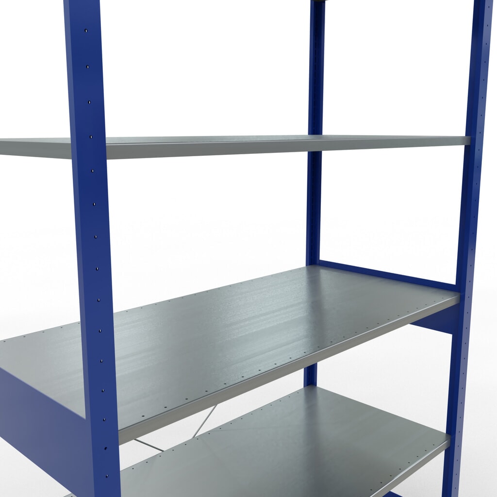 Legbordrek SCHULTE, gentiaanblauw / verzinkt, vaklast 150 kg, hxbxd 2.500 x 1.360 x 636 mm Productafbeelding nr. 5: Legbordrek SCHULTE, gentiaanblauw / verzinkt, vaklast 150 kg, hxbxd 2.500 x 1.360 x 636 mm