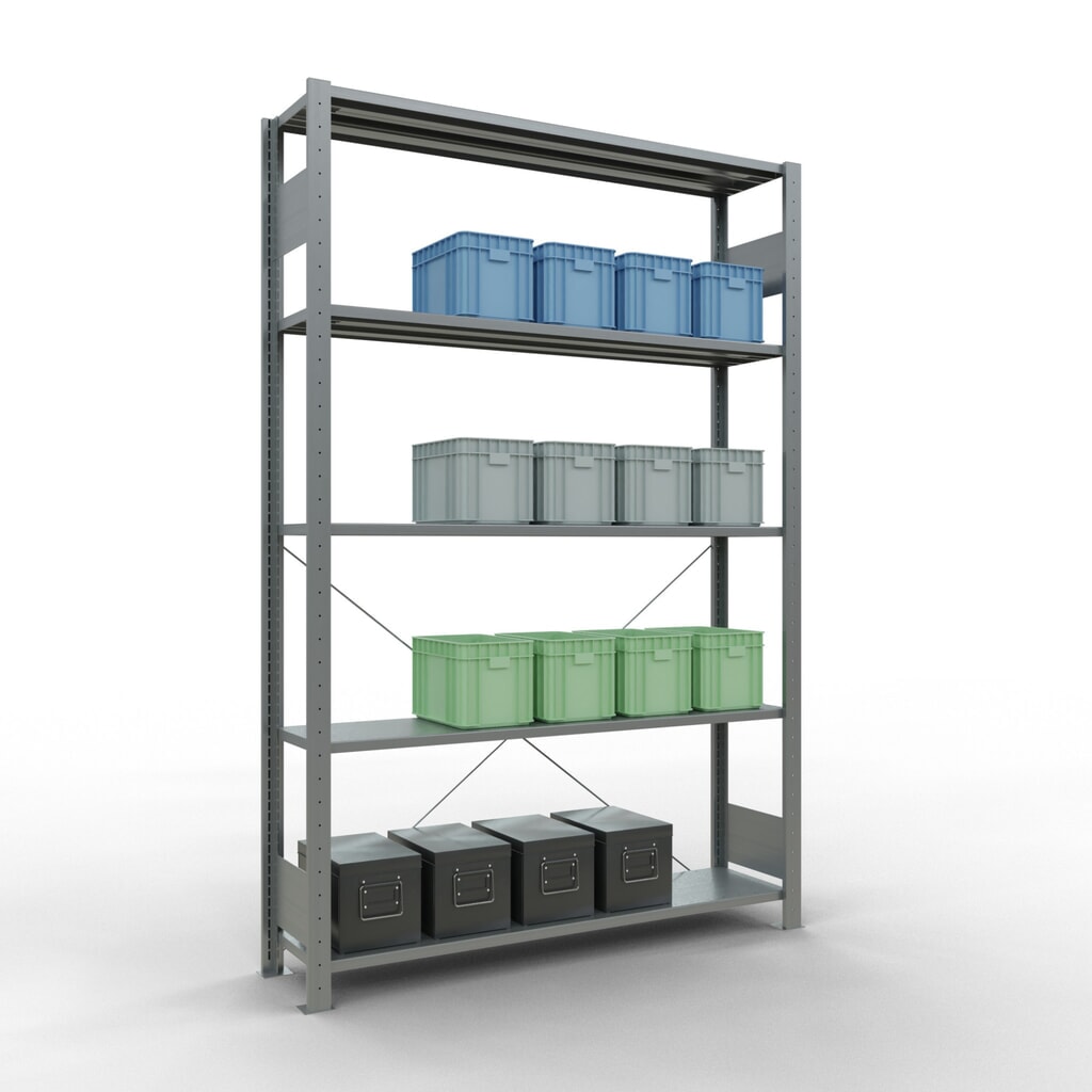 Productafbeelding nr. 4: Legbordrek SCHULTE, verzinkt, met 5 legborden van plaatstaal, vaklast 150 kg, hxbxd 2.000 x 1.360 x 336 mm