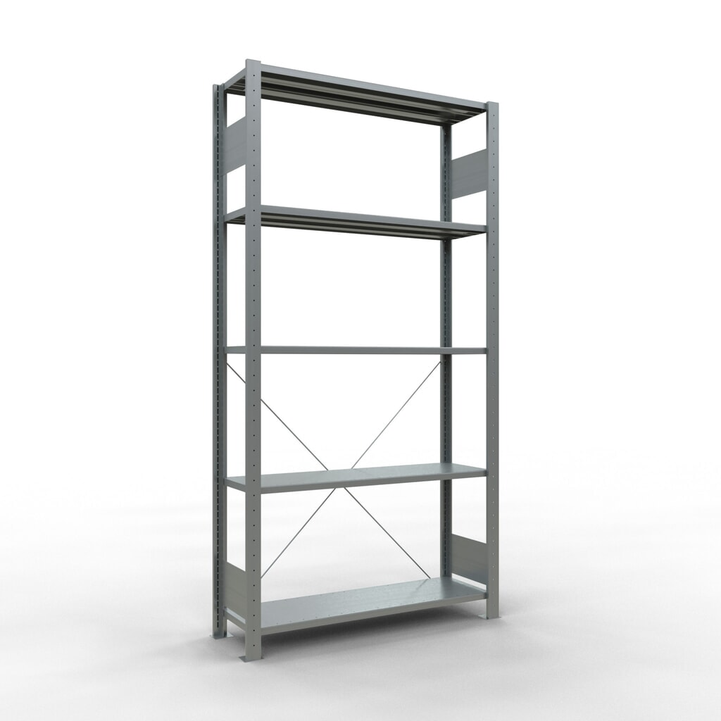 Product afbeelding: Legbordrek SCHULTE, verzinkt, met 5 legborden van plaatstaal, vaklast 150 kg, hxbxd 2.000 x 1.060 x 336 mm