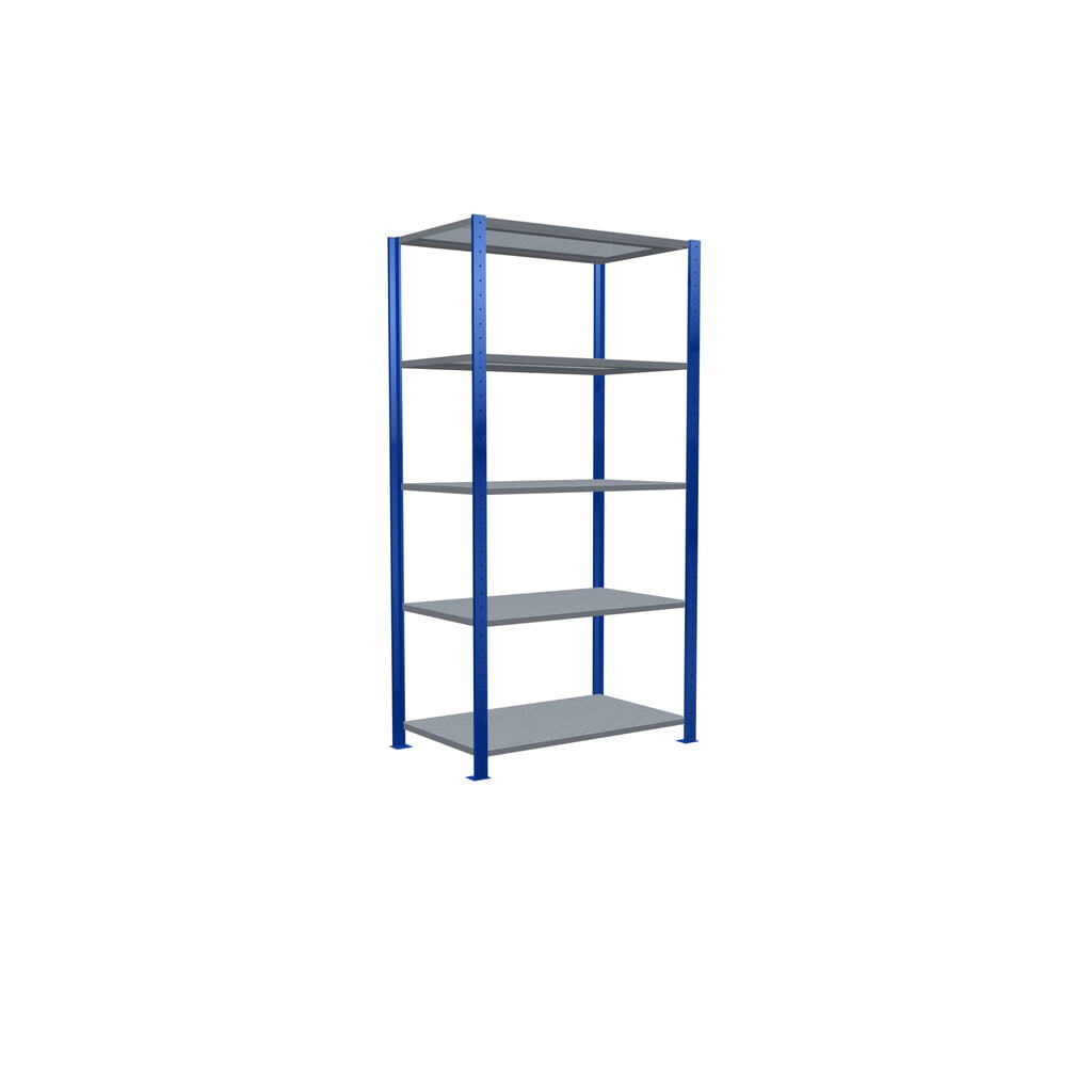 Productafbeelding nr. 5: Legbordrek SCHULTE, gentiaanblauw / verzinkt, met 5 legborden van plaatstaal, vaklast 150 kg, hxbxd 2.000 x 1.060 x 636 mm