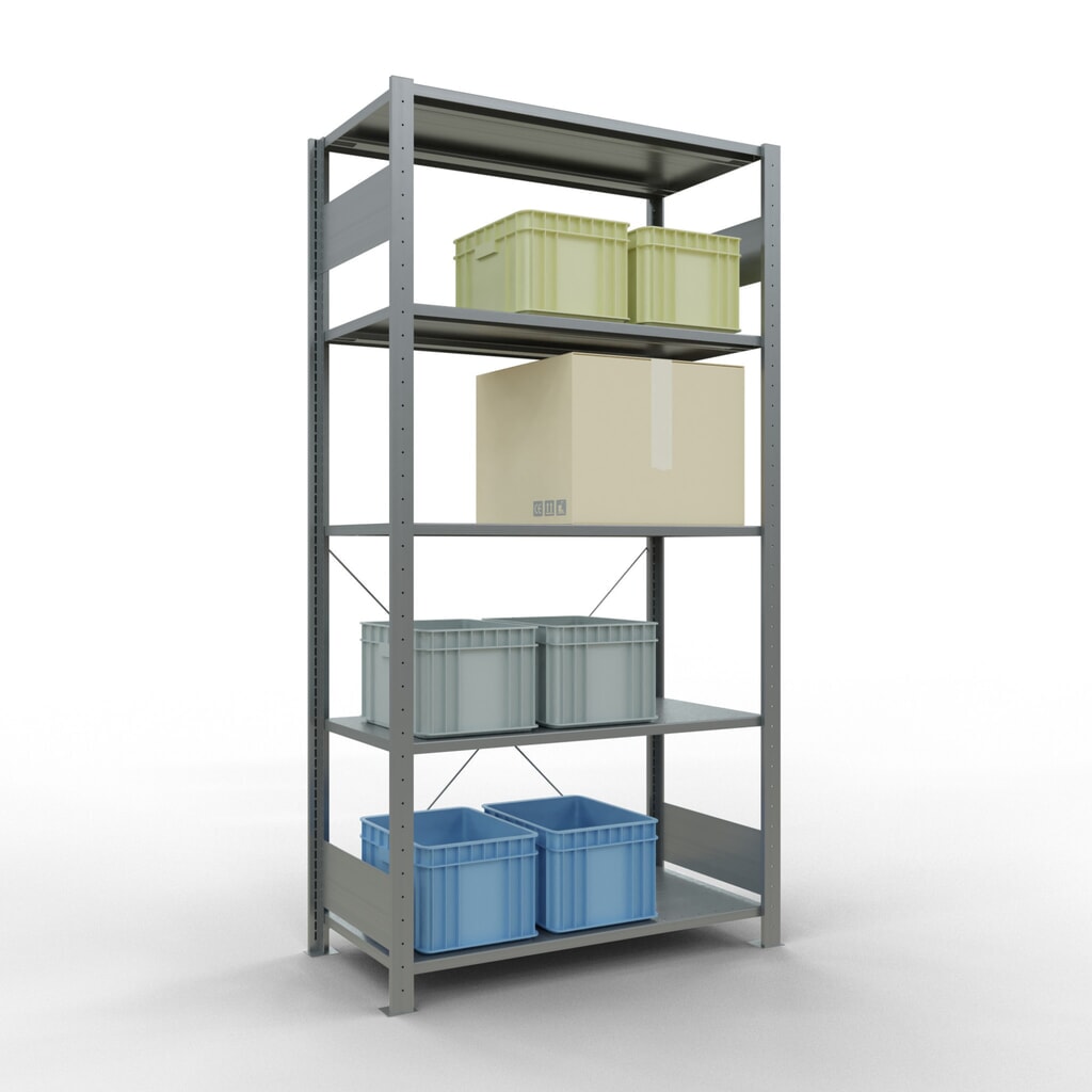 Productafbeelding nr. 3: Legbordrek SCHULTE, verzinkt, met 5 legborden van plaatstaal, vaklast 150 kg, hxbxd 2.000 x 1.060 x 536 mm