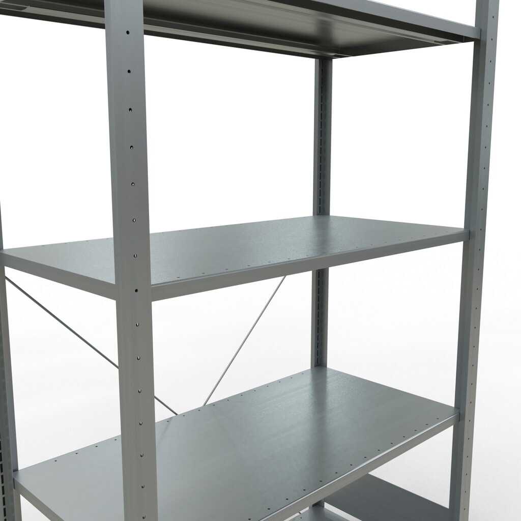 Productafbeelding nr. 5: Legbordrek SCHULTE, verzinkt, met 5 legborden van plaatstaal, vaklast 150 kg, hxbxd 2.000 x 1.060 x 536 mm