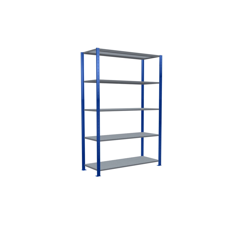 Productafbeelding nr. 2: Legbordrek SCHULTE, gentiaanblauw / verzinkt, met 5 legborden van plaatstaal, vaklast 150 kg, hxbxd 2.000 x 1.360 x 536 mm