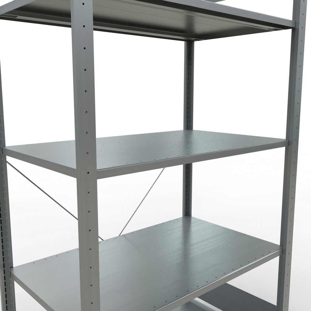 Legbordrek SCHULTE, verzinkt, met 5 legborden van plaatstaal, vaklast 150 kg, hxbxd 2.000 x 1.060 x 636 mm Productafbeelding nr. 5: Legbordrek SCHULTE, verzinkt, met 5 legborden van plaatstaal, vaklast 150 kg, hxbxd 2.000 x 1.060 x 636 mm