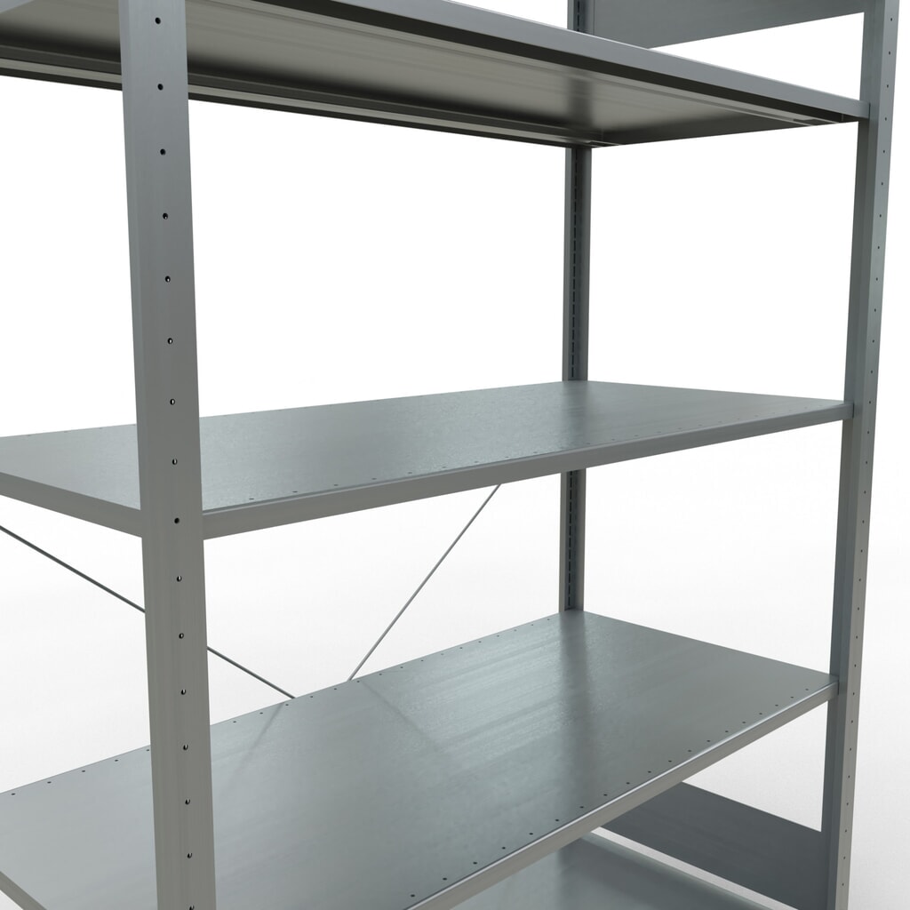 Productafbeelding nr. 5: Legbordrek SCHULTE, verzinkt, met 5 legborden van plaatstaal, vaklast 150 kg, hxbxd 2.000 x 1.360 x 636 mm