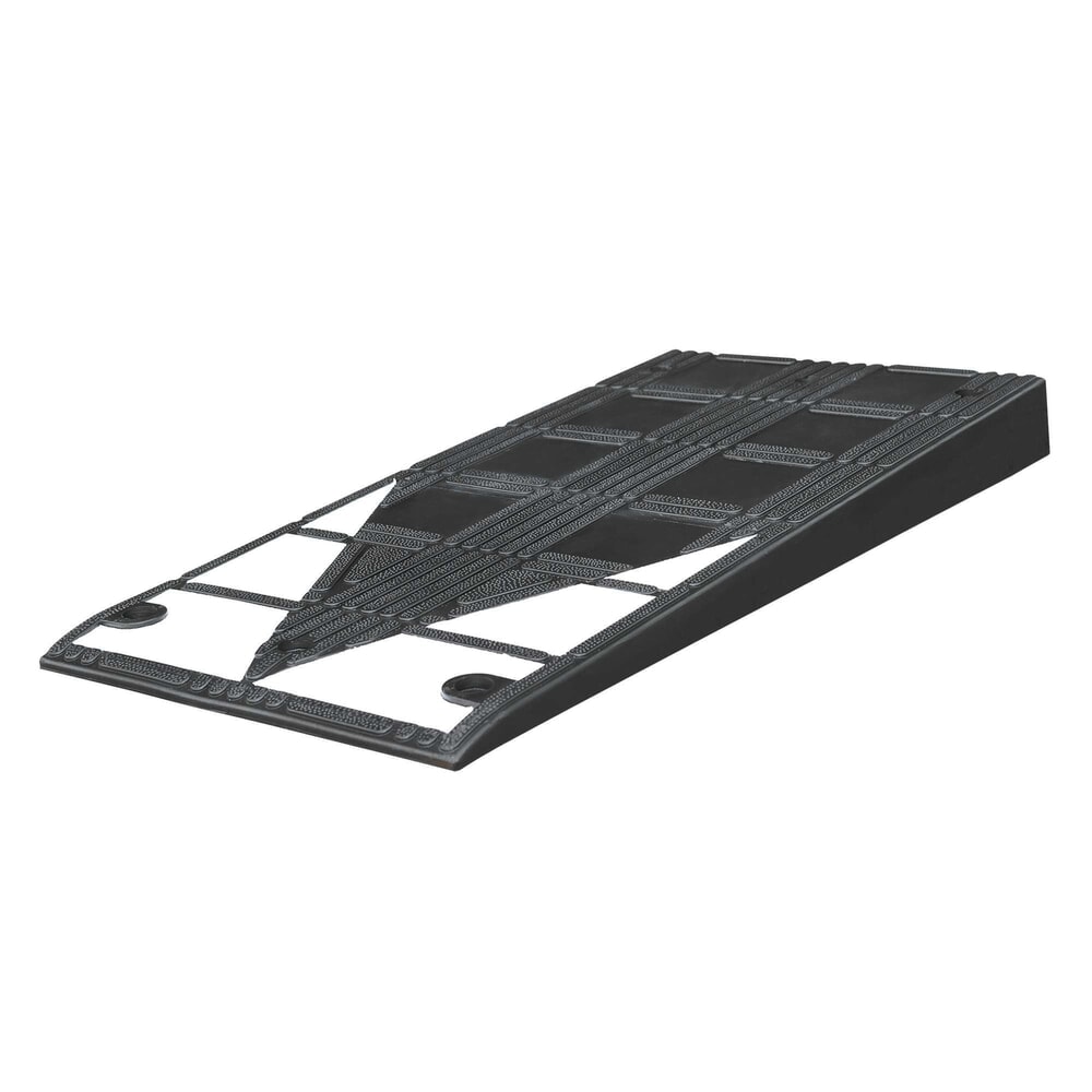 Product afbeelding: Stoeprand drempel MORAVIA van gevulkaniseerd rubber, bxhxd 450 x 75 x 1.000 mm, zwart-wit, incl. bevestigingsmateriaal