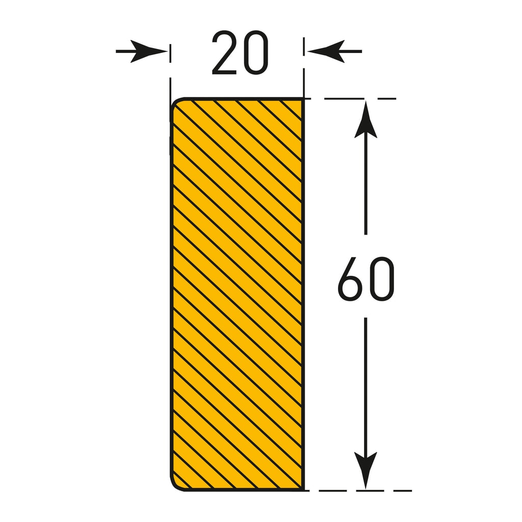 Stootbescherming voor oppervlakken MORAVIA, rechthoekig, zelfklevend, hxb 60 x 20 mm, lengte 1 m Productafbeelding nr. 4: Stootbescherming voor oppervlakken MORAVIA, rechthoekig, zelfklevend, hxb 60 x 20 mm, lengte 1 m