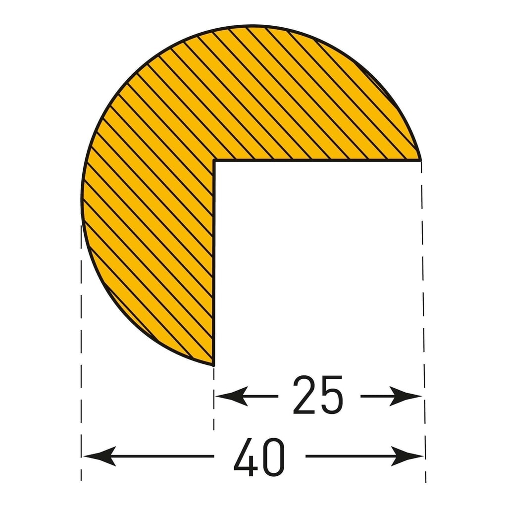 Productafbeelding nr. 4: Stootbescherming voor randen MORAVIA, rond, zelfklevend, hxb 40 x 40 mm, lengte 1 m