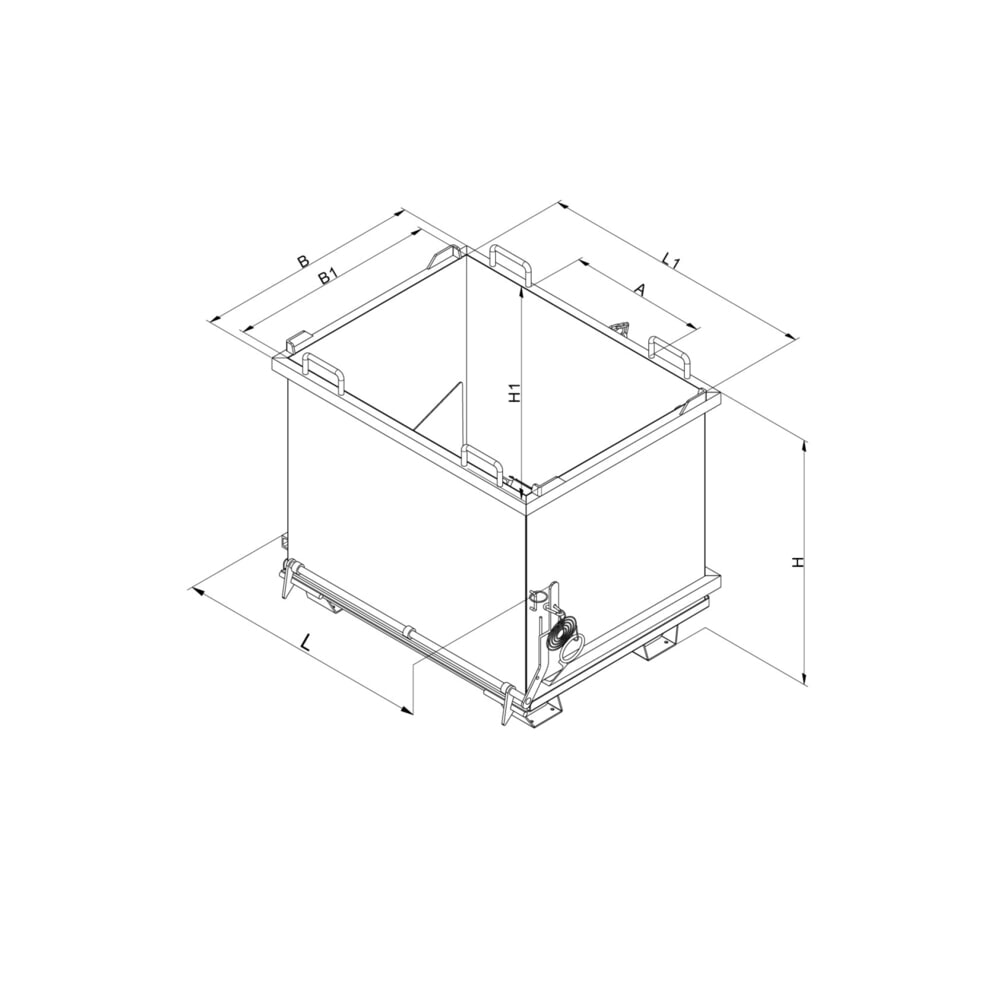 Productafbeelding nr. 3: Opvouwbare bodemcontainer met trekkabel, volume 0,3 m³, puur oranje