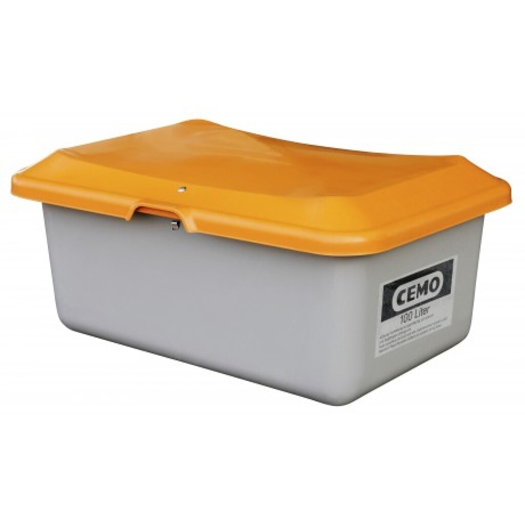 Strooibak CEMO, grijs/oranje, 100 liter Product afbeelding: Strooibak CEMO, grijs/oranje, 100 liter