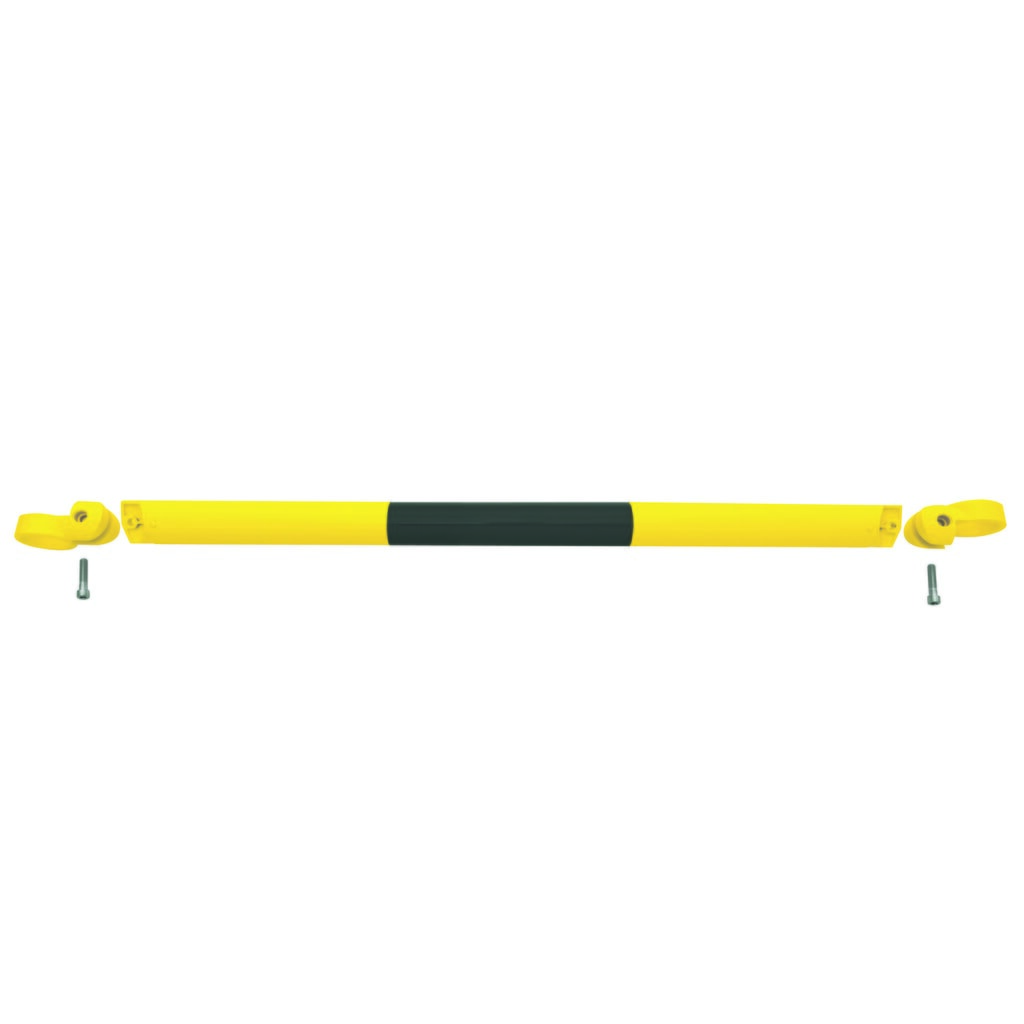 Systeemleuning MORION, dwarsbuis, Ø 60 mm, lengte 1.000 mm, rastermaat 1.170 mm, thermisch verzinkt en gelakt, zwart/geel Product afbeelding: Systeemleuning MORION, dwarsbuis, Ø 60 mm, lengte 1.000 mm, rastermaat 1.170 mm, thermisch verzinkt en gelakt, zwart/geel