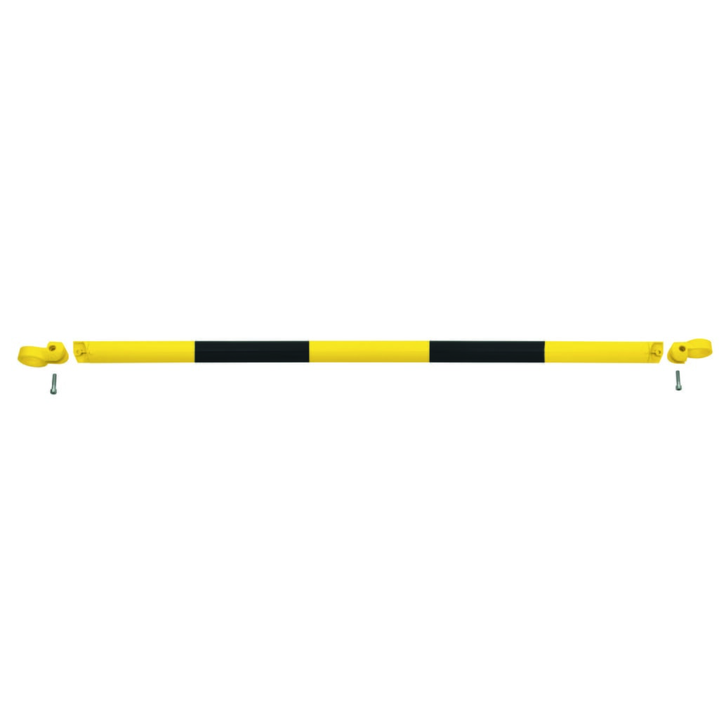 Systeemleuning MORION, dwarsbuis, Ø 60 mm, lengte 1.500 mm, rastermaat 1.670 mm, thermisch verzinkt en gelakt, zwart/geel Product afbeelding: Systeemleuning MORION, dwarsbuis, Ø 60 mm, lengte 1.500 mm, rastermaat 1.670 mm, thermisch verzinkt en gelakt, zwart/geel