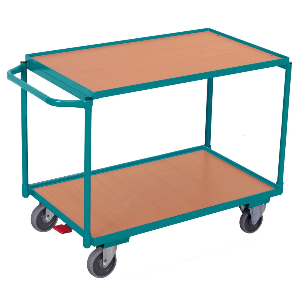 Tafelwagen Ameise®, horizontale beugel, 2 etages van 850 x 500 mm, cap. 250 kg Productafbeelding nr. 1: Tafelwagen Ameise®, horizontale beugel, 2 etages van 850 x 500 mm, cap. 250 kg