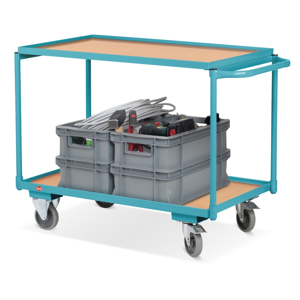 Tafelwagen Ameise®, horizontale beugel, 2 etages van 850 x 500 mm, cap. 250 kg Productafbeelding nr. 3: Tafelwagen Ameise®, horizontale beugel, 2 etages van 850 x 500 mm, cap. 250 kg