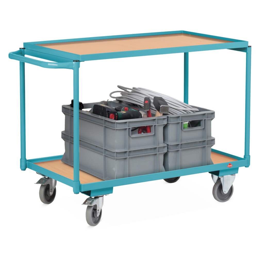 Tafelwagen Ameise®, horizontale beugel, 2 etages van 850 x 500 mm, cap. 250 kg Productafbeelding nr. 4: Tafelwagen Ameise®, horizontale beugel, 2 etages van 850 x 500 mm, cap. 250 kg