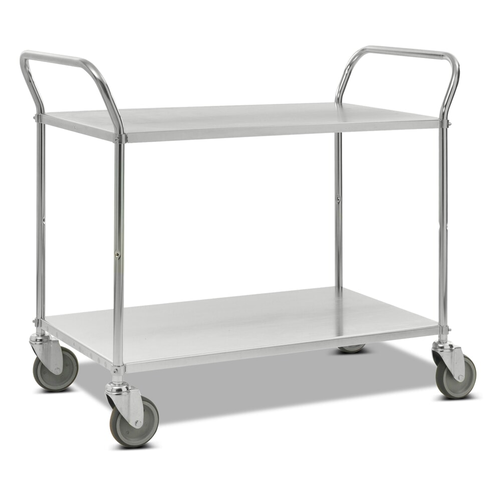 Product afbeelding: Tafelwagen, compleet verzinkt, hoog aangebracht beugels, 2 etages van 900 x 540 mm