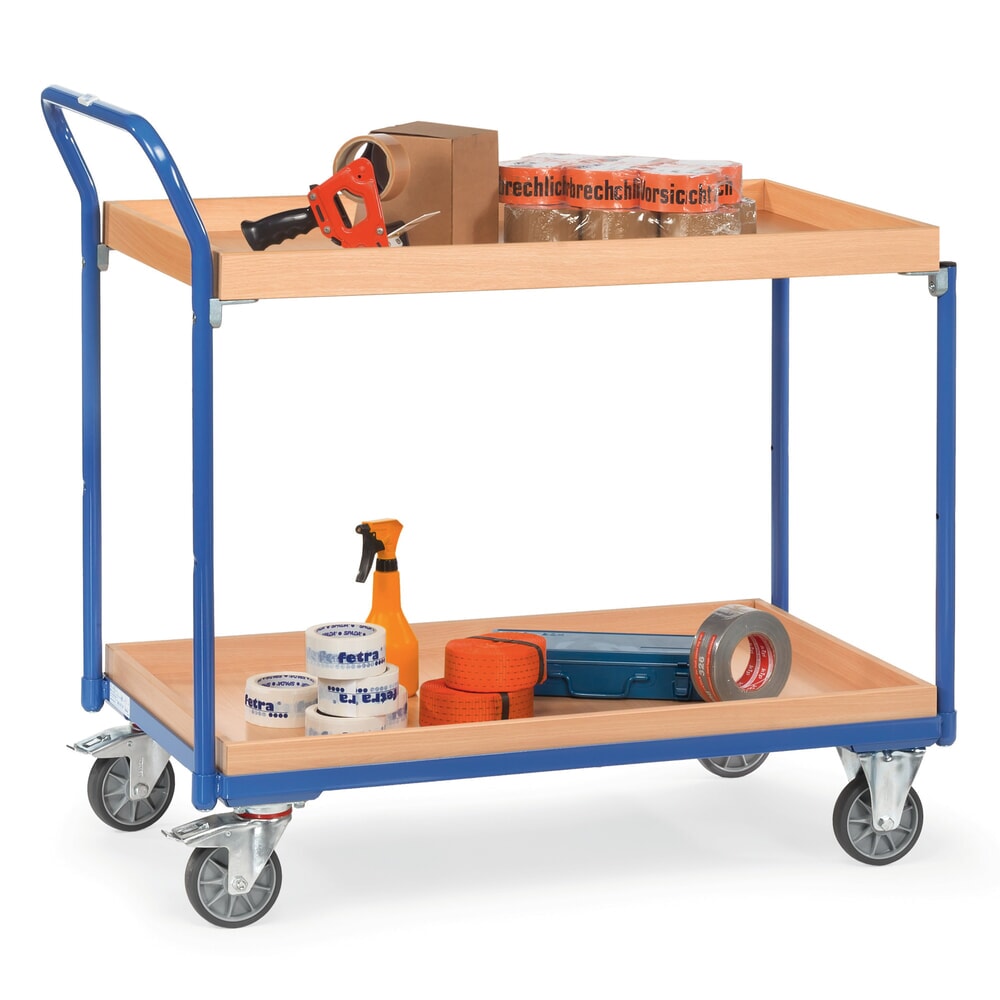 Productafbeelding nr. 2: Tafelwagen fetra® met 2 houten bakken van 850 x 500 mm, hoogte 1.030 mm