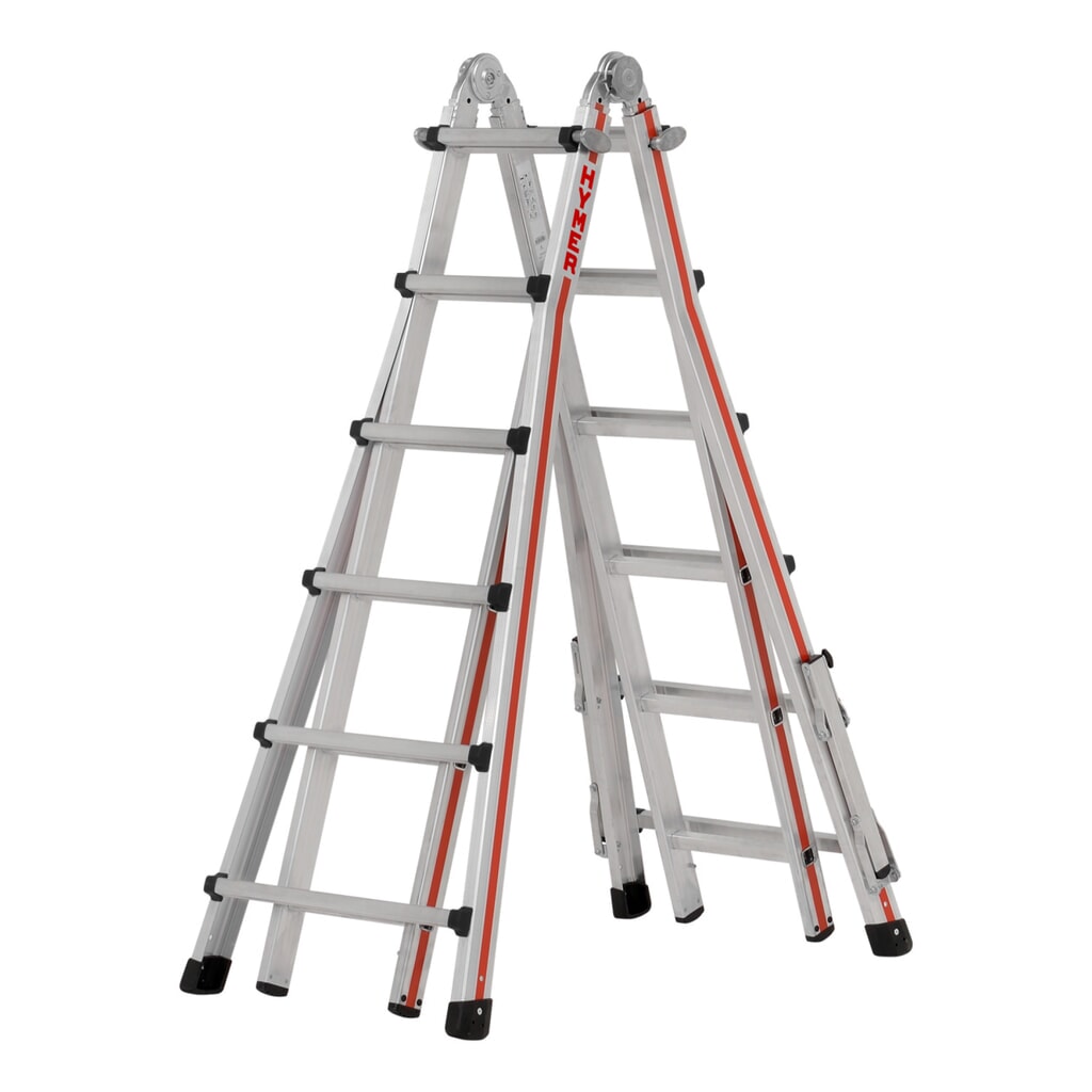 Telescopische ladder HYMER TELESTEP, totale lengte 6,26 m, 4x6 sporten Product afbeelding: Telescopische ladder HYMER TELESTEP, totale lengte 6,26 m, 4x6 sporten