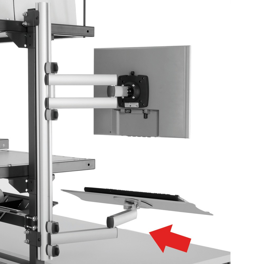 Product afbeelding: Toetsenbord- en muisplank met zwenkarm voor Rocholz paktafelsysteem, hxbxd 200 x 100 x 455 mm
