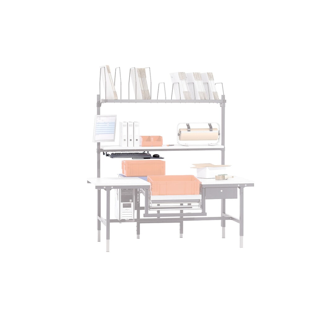 Toetsenbord- en muisplank voor Rocholz paktafel, uitschuifbaar, hxbxd 110 x 600 x 420 mm Productafbeelding nr. 2: Toetsenbord- en muisplank voor Rocholz paktafel, uitschuifbaar, hxbxd 110 x 600 x 420 mm