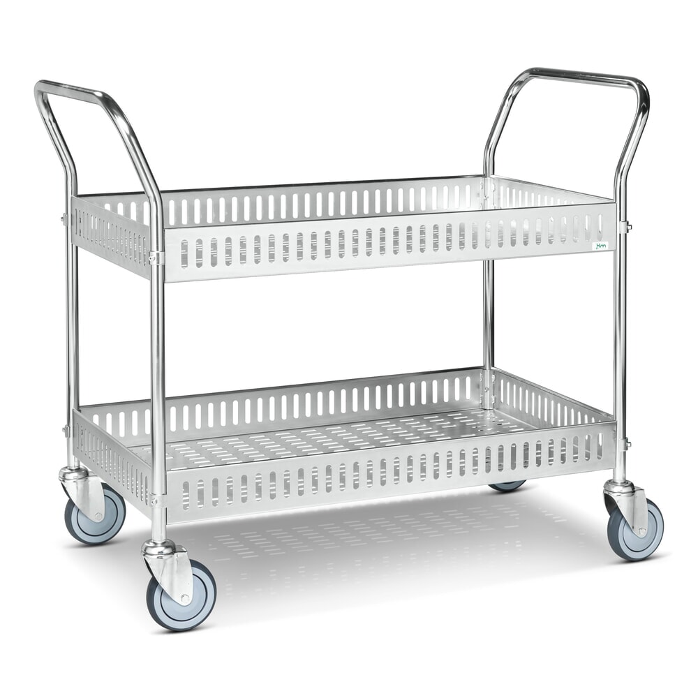Product afbeelding: Transportwagen, compleet verzinkt, hoog aangebrachte beugels, 2 etages van 935 x 535 mm
