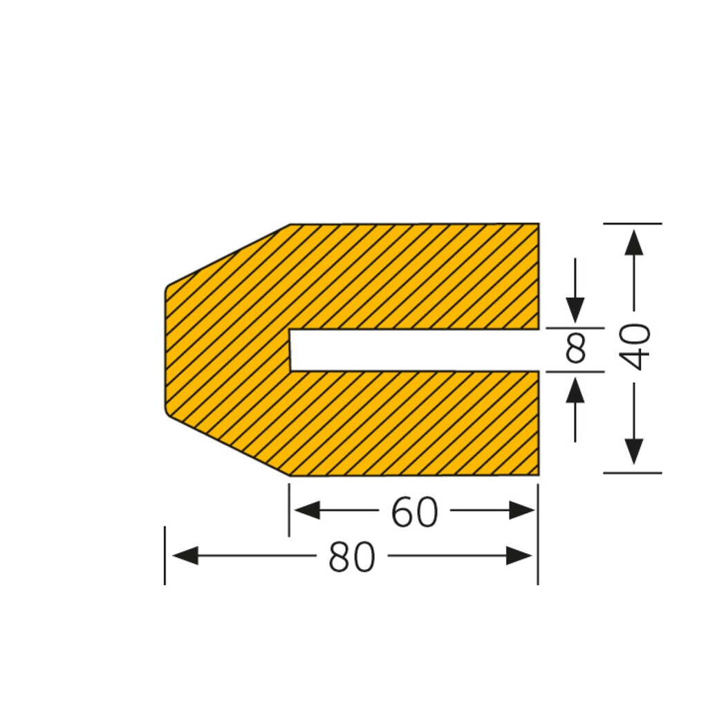 Productafbeelding nr. 2: Stootbescherming voor randen MORAVIA, trapeziumvormig, om op te steken, hxb 80 x 40 mm, lengte 1 m