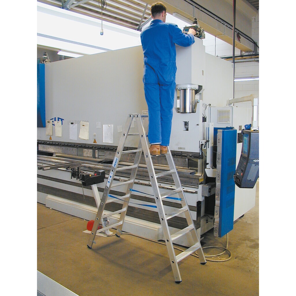 Product afbeelding: Trapladder KRAUSE®, 2-zijdig oploopbaar, ultrasterk geflenste verbindingen van aluminium, stahoogte 0,70 m