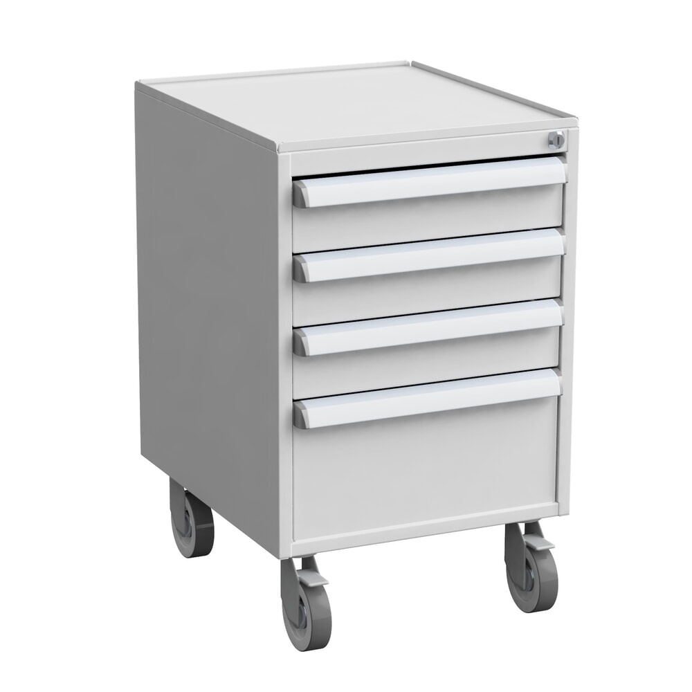 Product afbeelding: Ladeblok TRESTON 45/56-3 Standard, ESD, hxbxd 700 x 450 x 520 mm, lades: 3 x 100 mm, 1 x 200 mm, met wielen en afdekking