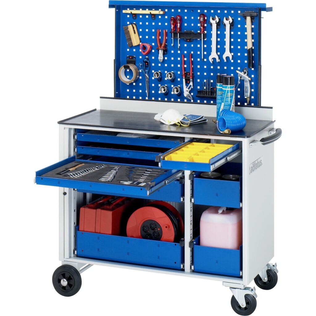 Uitschuifbare geperforeerde wand RAU voor gereedschapswagen incl. metalen bekleding Productafbeelding nr. 2: Uitschuifbare geperforeerde wand RAU voor gereedschapswagen incl. metalen bekleding