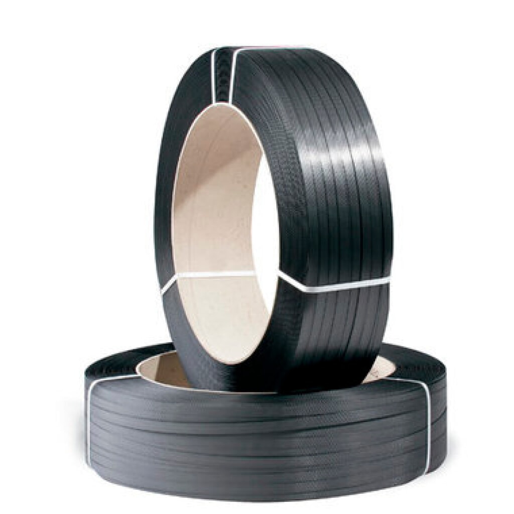 Product afbeelding: Umreifungsband aus PP, Großrolle, 16 mm x 1.300 lfm., Kern-Ø 406 mm, Stärke 0,90 mm, schwarz
