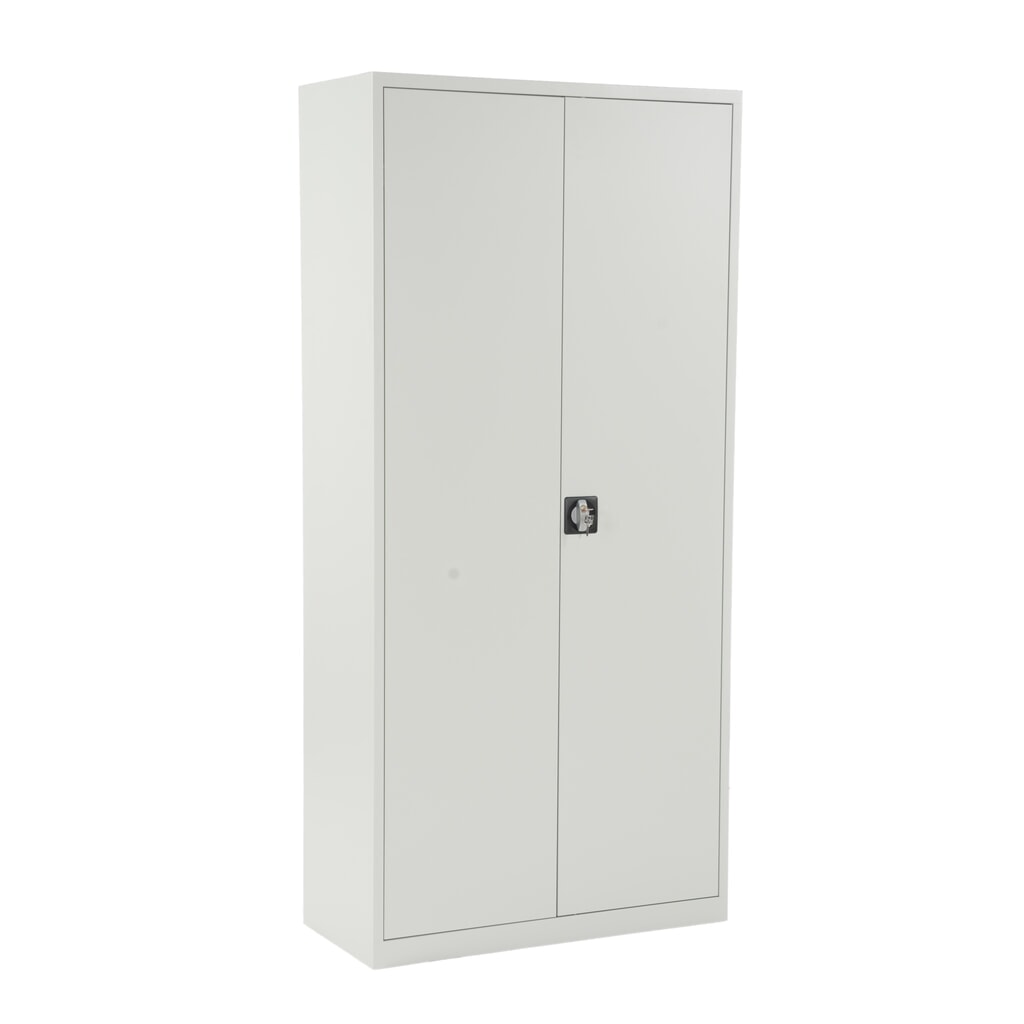 Product afbeelding: Universele kast HEMMDAL HUS-1, cilinderslot voor draaivergrendeling, 4,5 OH, hxbxd 1800 x 800 x 380 mm, verzinkte legborden, lichtgrijs