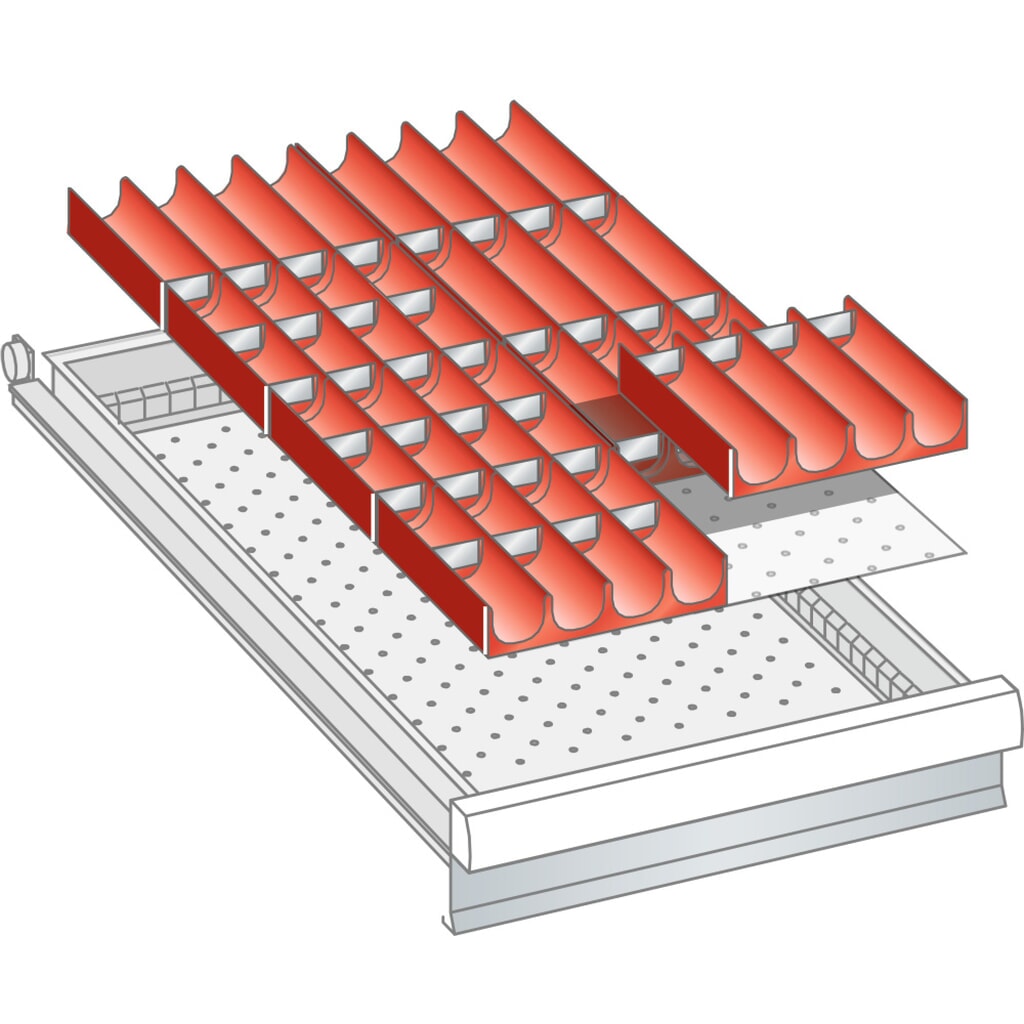 Product afbeelding: Vakkenset LISTA 18x36E, (bxdxfh) 306x612x50 mm, 48-delig