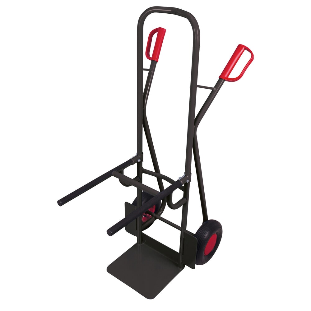 Product afbeelding: VARIOfit® stalen stoel-steekwagen, draagvermogen 250 kg, schep BxD 320 x 250 mm, luchtbanden, antracietgrijs