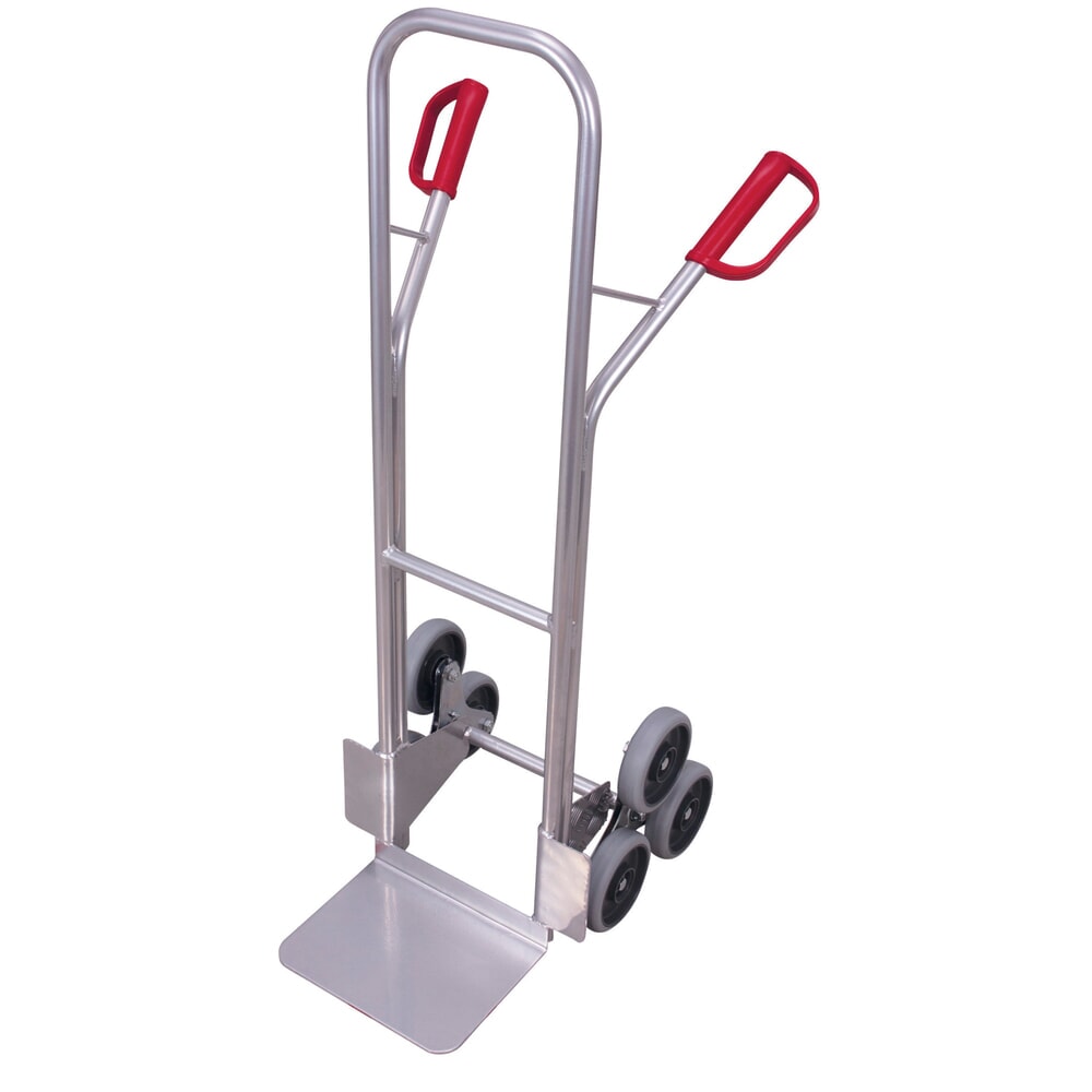 Product afbeelding: VARIOfit® trapsteekwagen van aluminium, draagvermogen 200 kg, 3-armige wielster, schep BxD 320 x 245 mm, thermoplastische banden