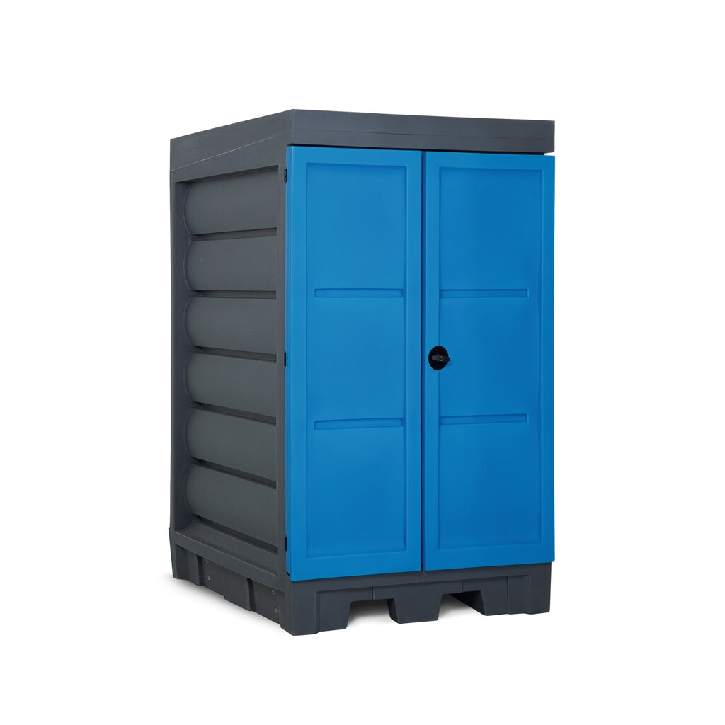 Vatendepot van PE, hxbxd 1.980 x 1.140 x 1.480 mm, 2x 200 l Product afbeelding: Vatendepot van PE, hxbxd 1.980 x 1.140 x 1.480 mm, 2x 200 l