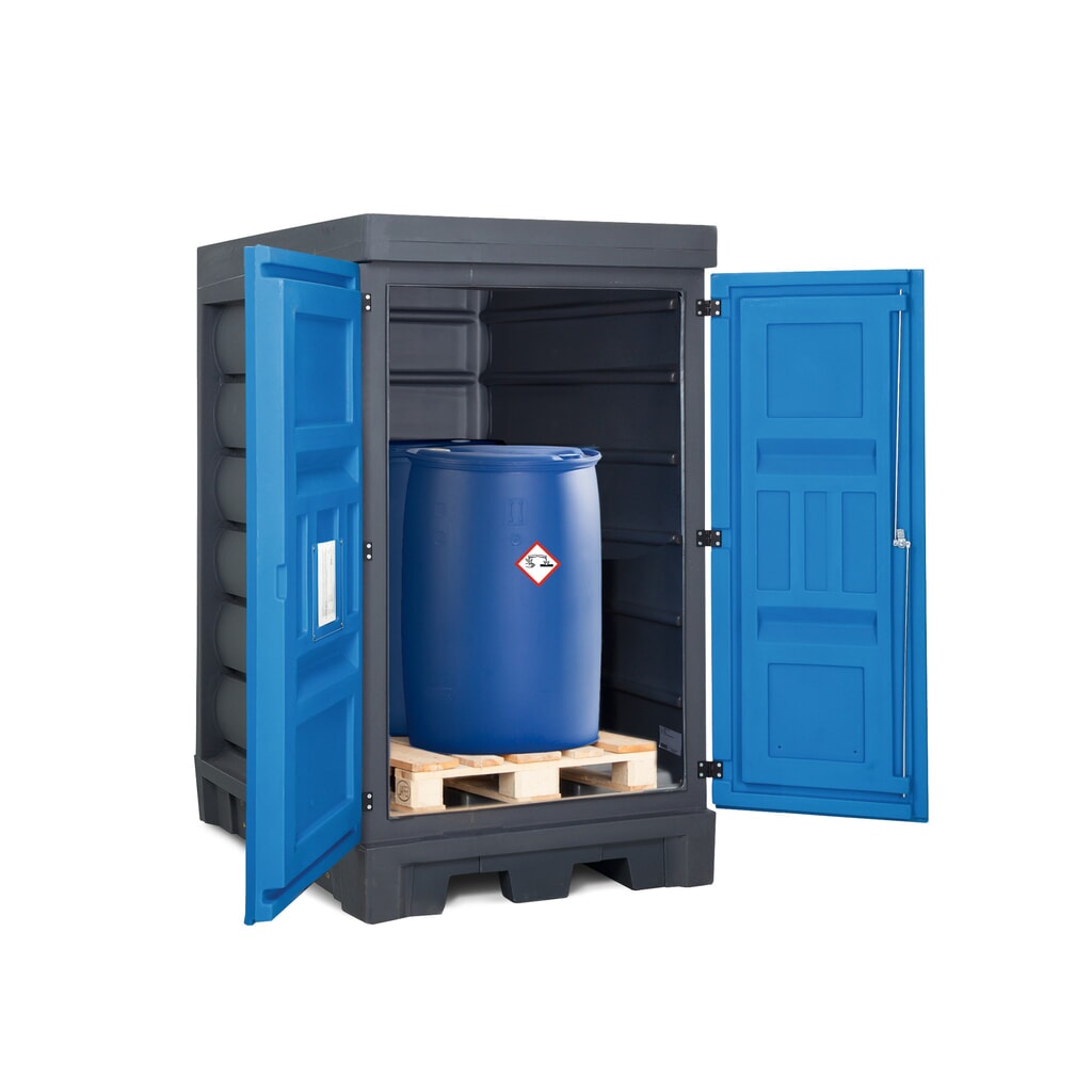 Vatendepot van PE, hxbxd 1.980 x 1.140 x 1.480 mm, 2x 200 l Productafbeelding nr. 2: Vatendepot van PE, hxbxd 1.980 x 1.140 x 1.480 mm, 2x 200 l