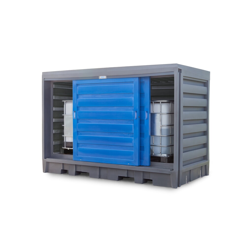 Vatendepot van PE, hxbxd 2.170 x 3.200 x 1.740 mm, 2x IBC of 8x 200 l Productafbeelding nr. 5: Vatendepot van PE, hxbxd 2.170 x 3.200 x 1.740 mm, 2x IBC of 8x 200 l