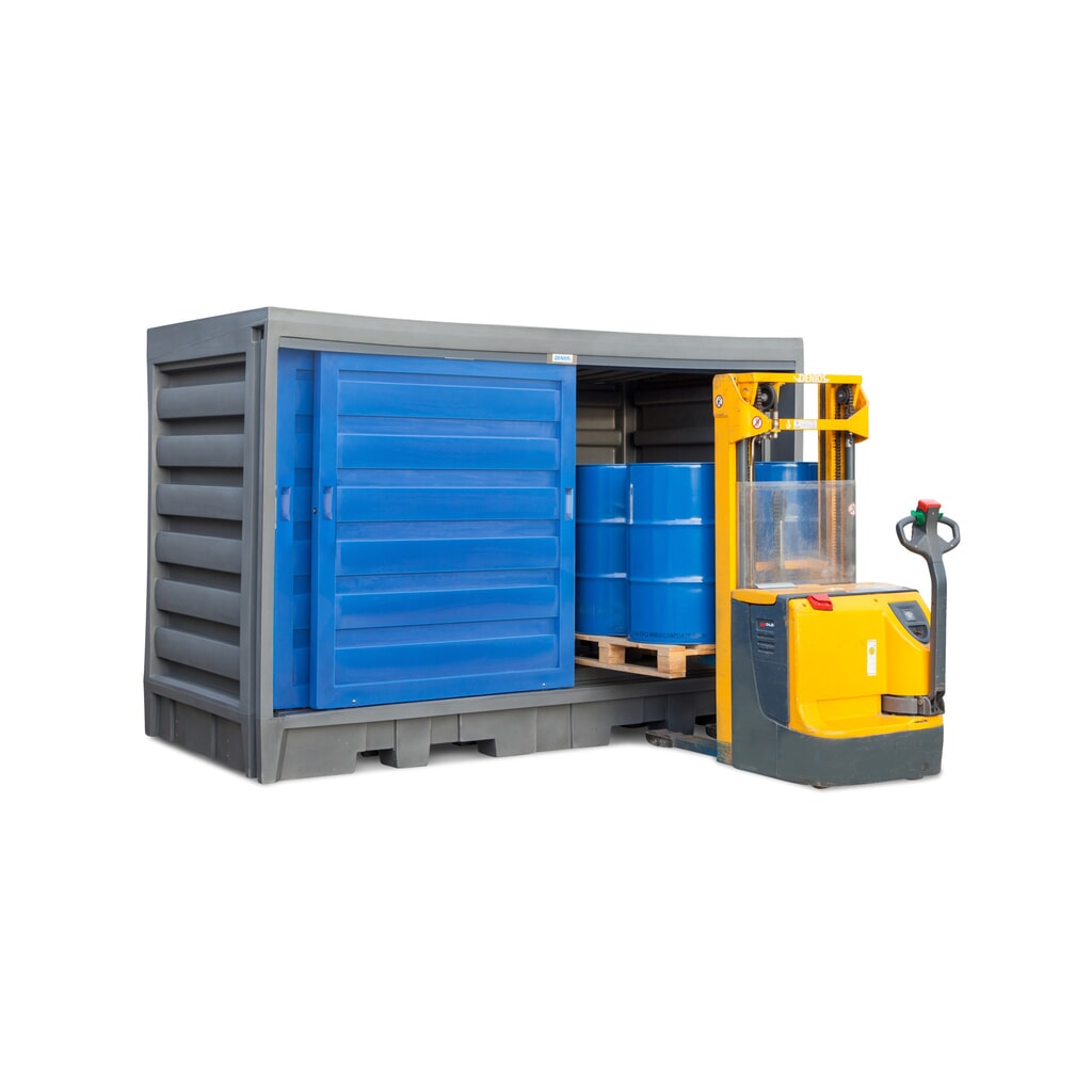 Vatendepot van PE, hxbxd 2.170 x 3.200 x 1.740 mm, 2x IBC of 8x 200 l Productafbeelding nr. 11: Vatendepot van PE, hxbxd 2.170 x 3.200 x 1.740 mm, 2x IBC of 8x 200 l