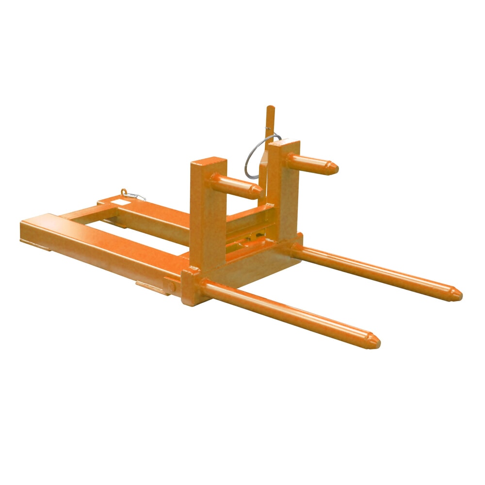 Product afbeelding: Bauer® vatgrijper FW-I voor 200‑liter stalen sponvaten en rolrandvaten, vatkanteling, heftruckaanbouw, gelakt, geeloranje